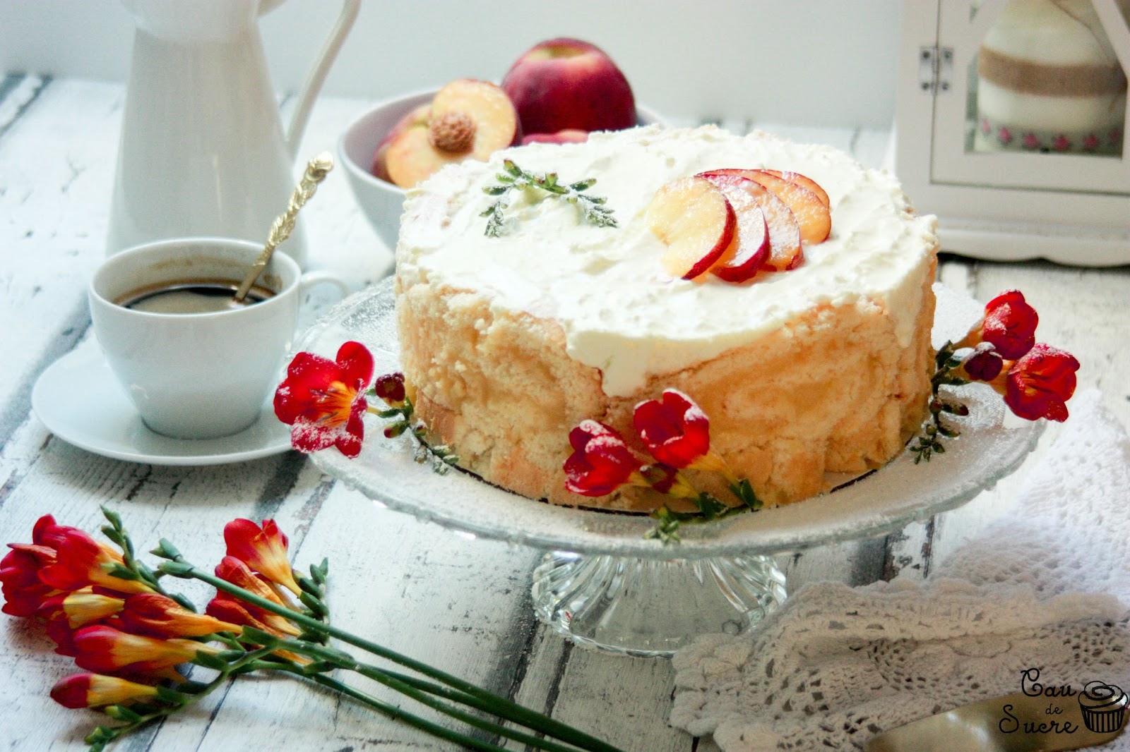 pastel con flores comestibles – Cau de sucre