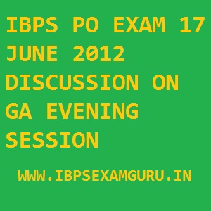 IBPS PO EXAM 17 JUNE 2012