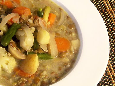 Thai Green Curry Lentil and Vegetable Soup