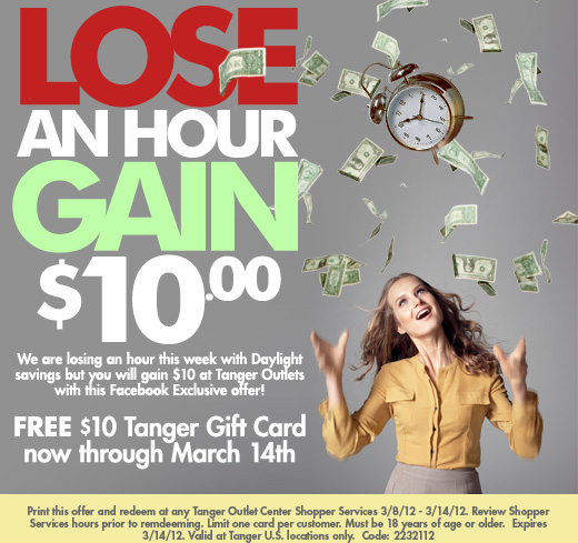 Tanger Outlet Free 10 Gift Card Exp 3/14 Your Retail Helper