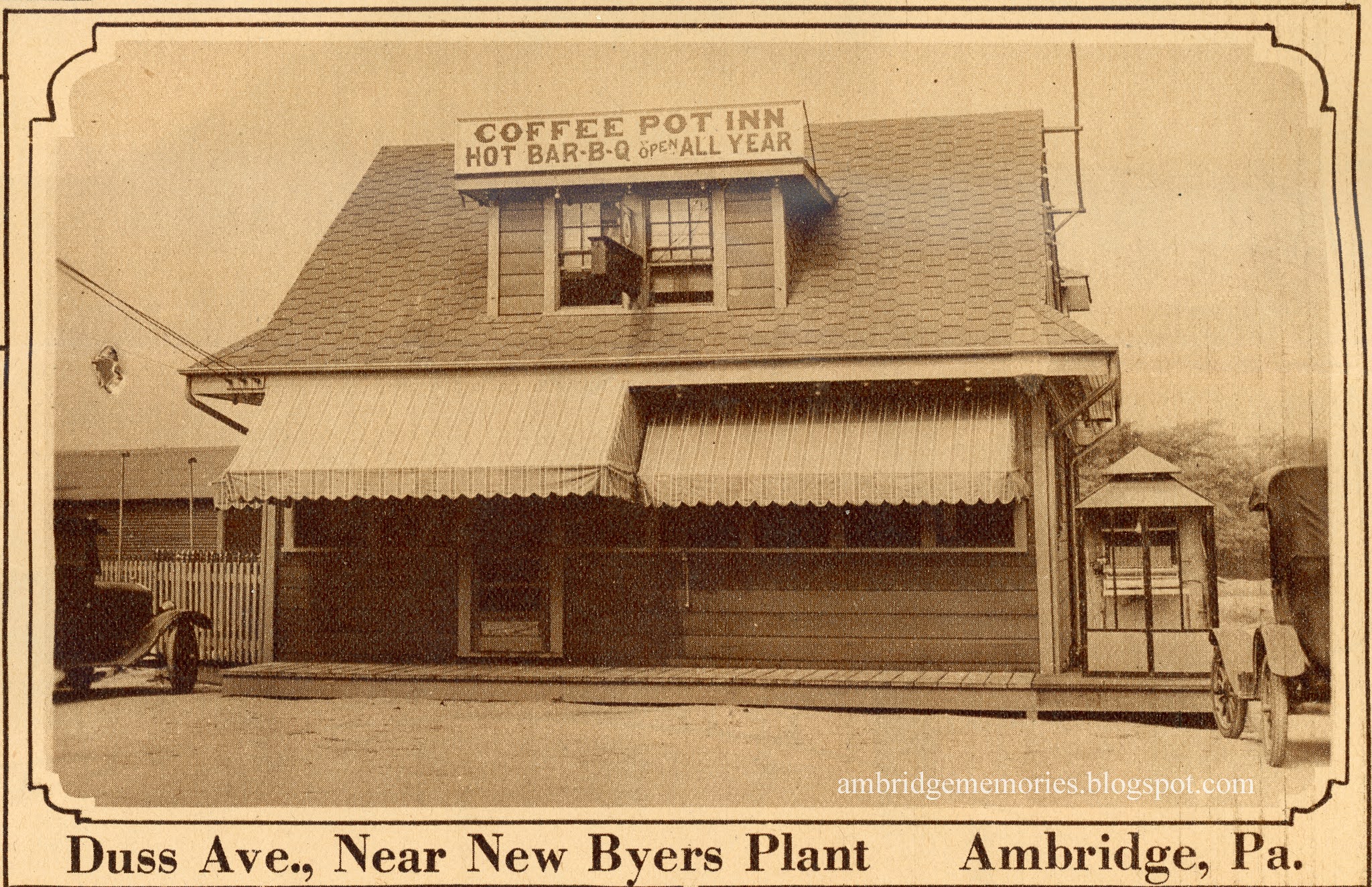 Ambridge Memories Coffee Pot Inn, Duss Ave., 1929
