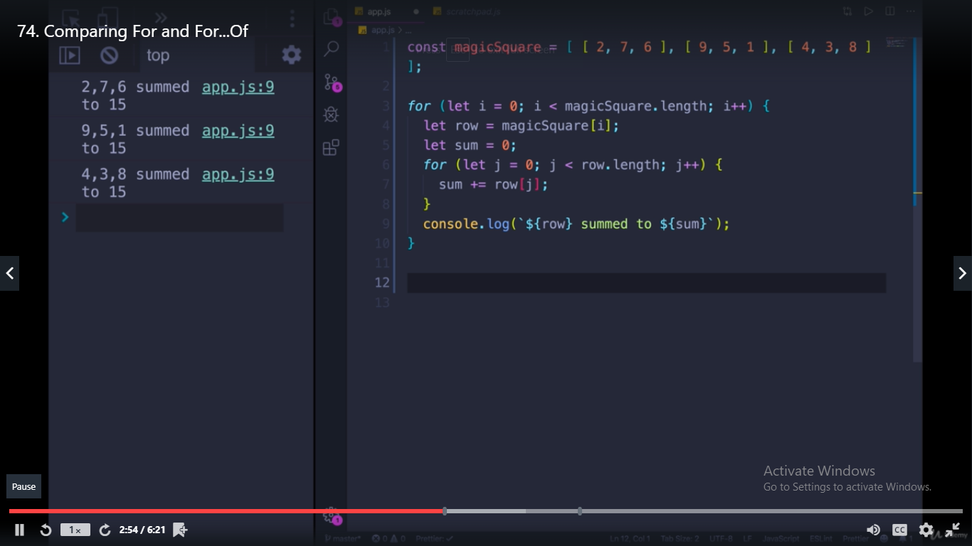 javascript: sum of loops array inside array
