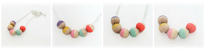 Wood Bead Necklace hand painted by Lottie Of London