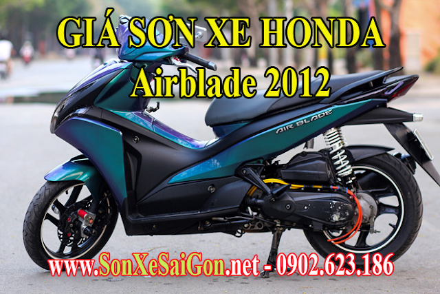 SƠN AIRBLADE 2014 TRẮNG  XANH CANDY  SƠN DỌN XE AB TPHCM