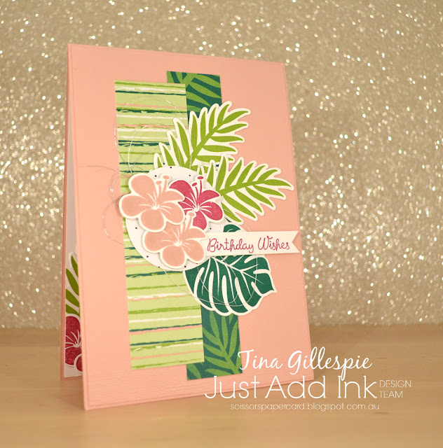 scissorspapercard, Stampin' Up!, Just Add Ink, Tropical Chic Bundle, Varied Vases, Tropical Escape DSP, Subtle 3DDTIEF