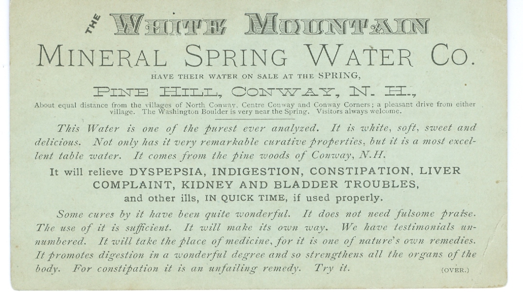 Mount Washington Valley History Conway Water Cures All