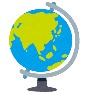 地球儀のイラスト（アジア中心）