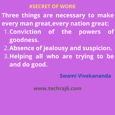 secret of work quotes by Swami Vivekananda