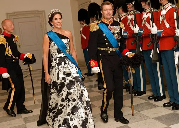 Crown Princess Mary wore Lasse Spangenberg Copenhagen Dress. Princess Marie is wearing a new Rikke Gudnitz gown and new Tiara