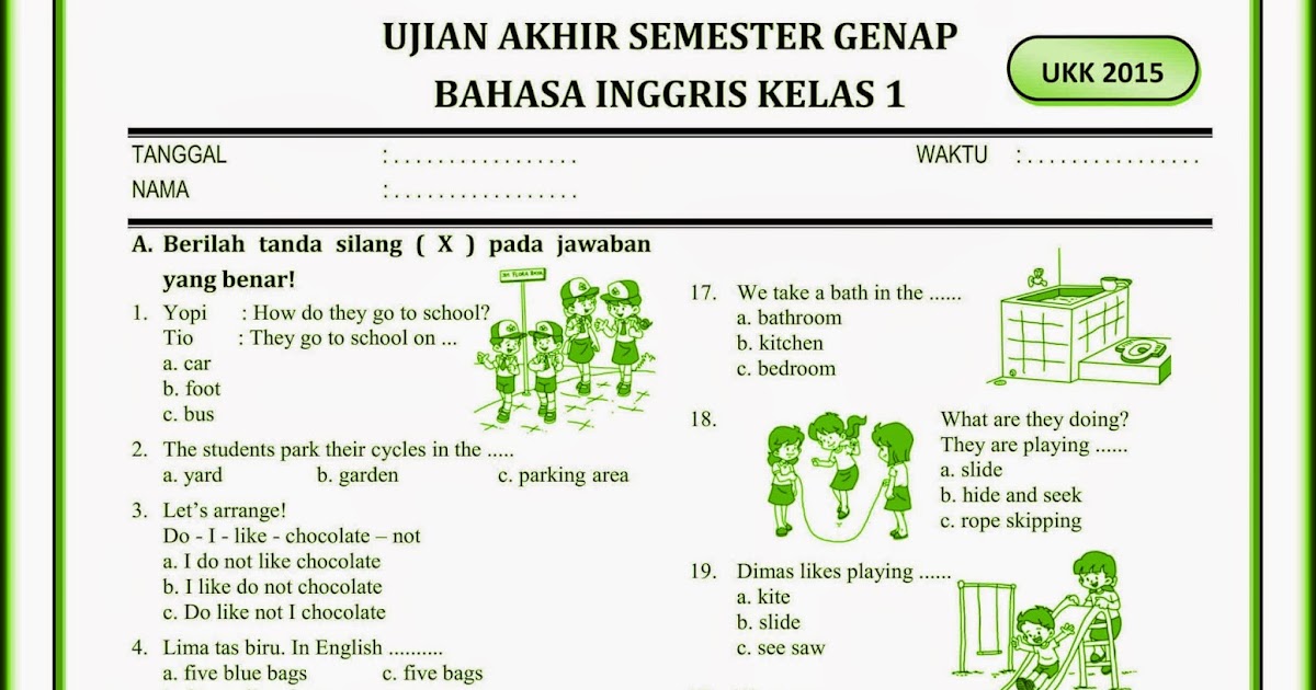 Soal Uts Tik Kelas 1 Sd Semester 2 Web Guru Edu