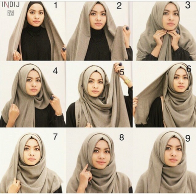 Cara memakai jilbab pashmina menutup dada Cara memakai jilbab pashmina menutup dada