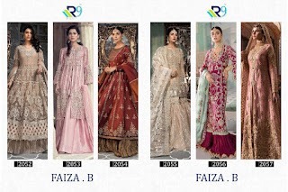 R9 Design Faiza B Georgette Pakistani Suits Wholesaler 