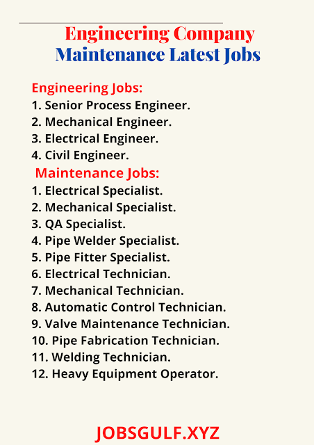 Engineering Company Maintenance Latest Jobs