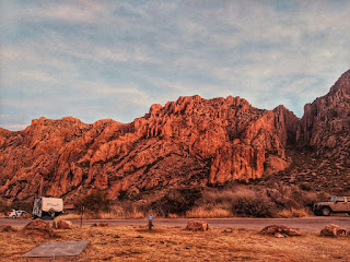 early morning view from our campsite in the chisos basin