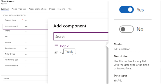 Add Two options Toggle control