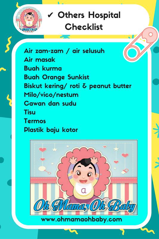Senarai Barang Keperluan Ibu & Bayi di Hospital