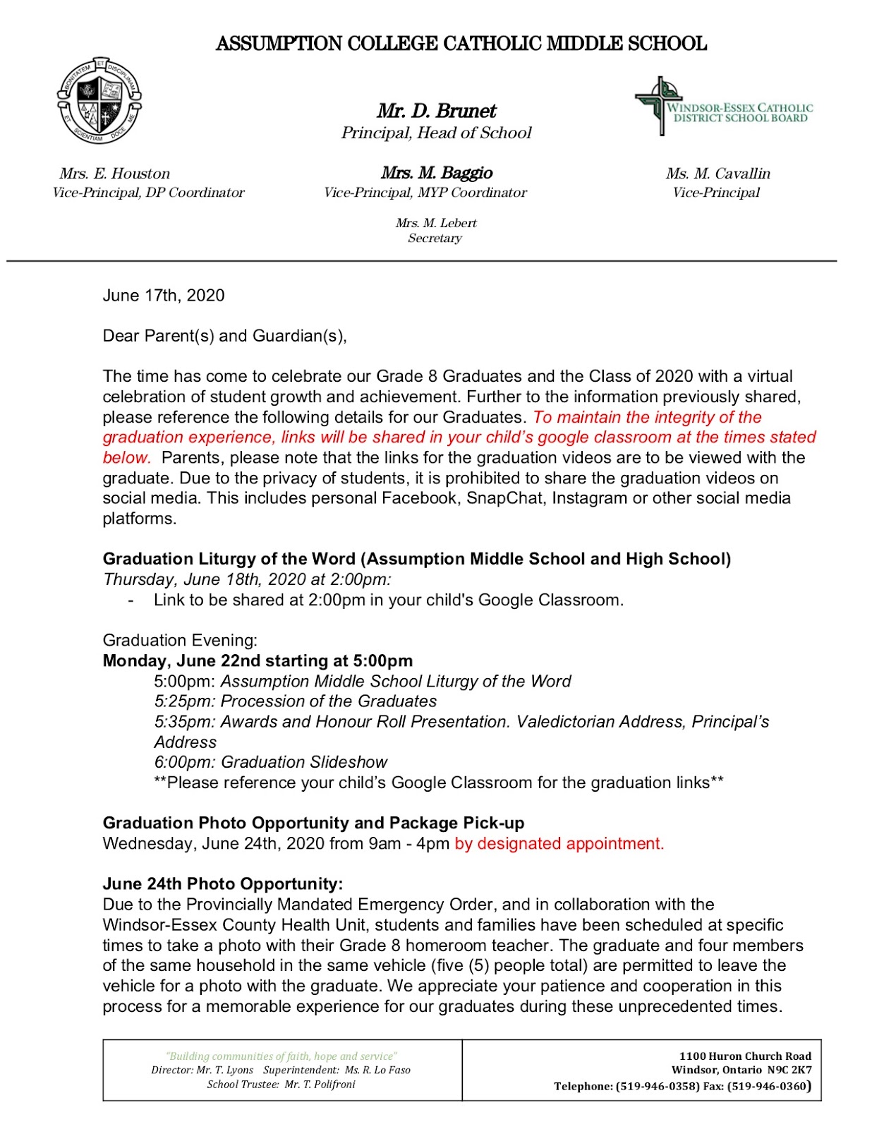 News and Events: Grade 8 Graduation