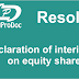 Declaration of interim dividend on equity shares - BR
