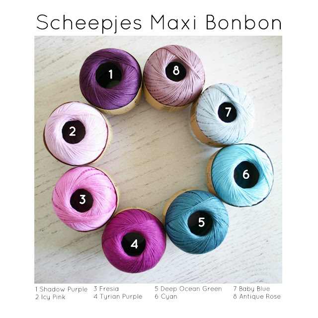 Scheepjes Maxi Bonbon Yarn -- 100% Mercerized Cotton in 87 Colors