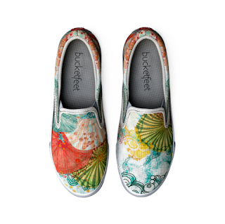 canvas slip on shoes design by Mimi Pinto available at Bucketfeet