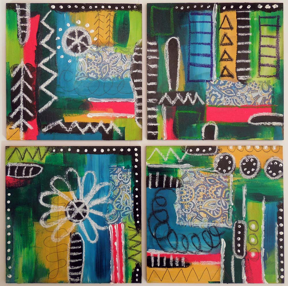 Inky Dinky Doodle Wanderlust Week 42 Soft pastels over acrylics