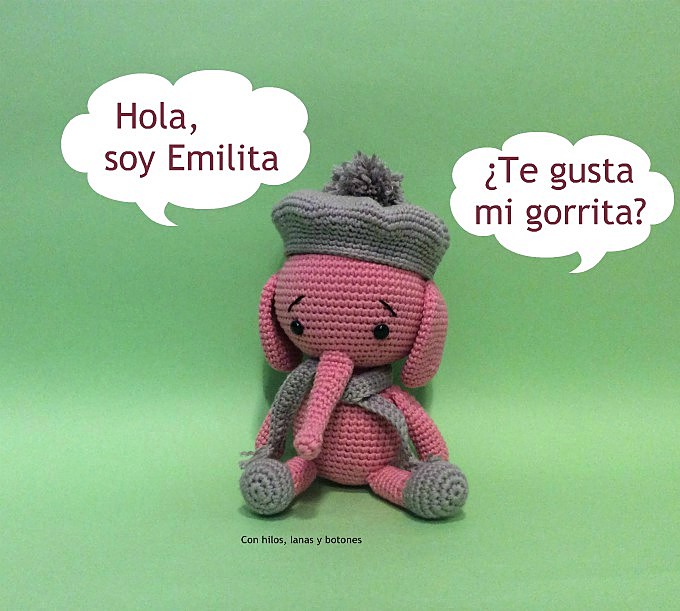 Con hilos, lanas y botones: Emily, the elephant amigurumi