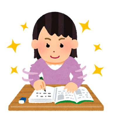 勉強が好調な人のイラスト（女性）