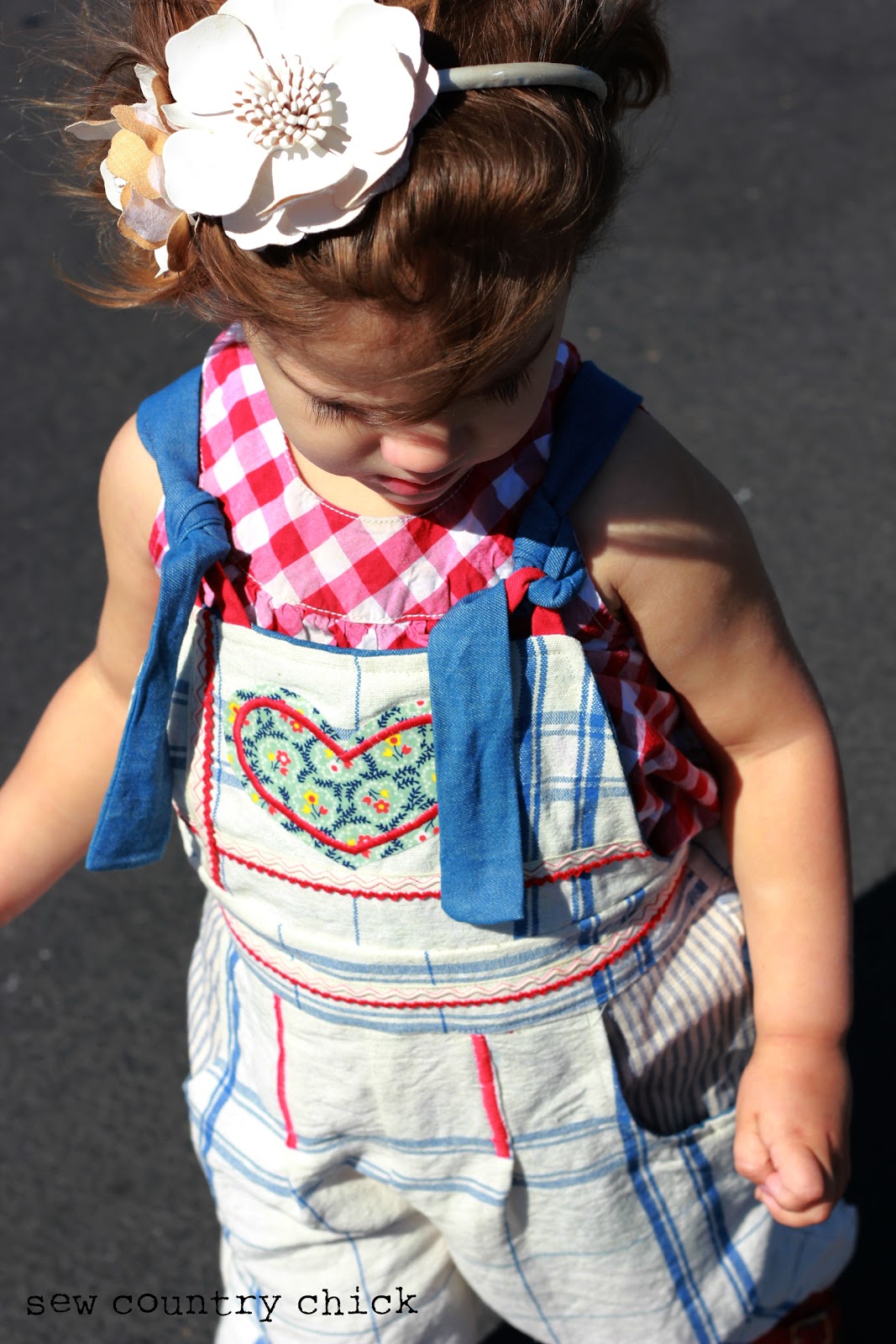Refashion Coop Girls Overalls Made From Dish Towels!