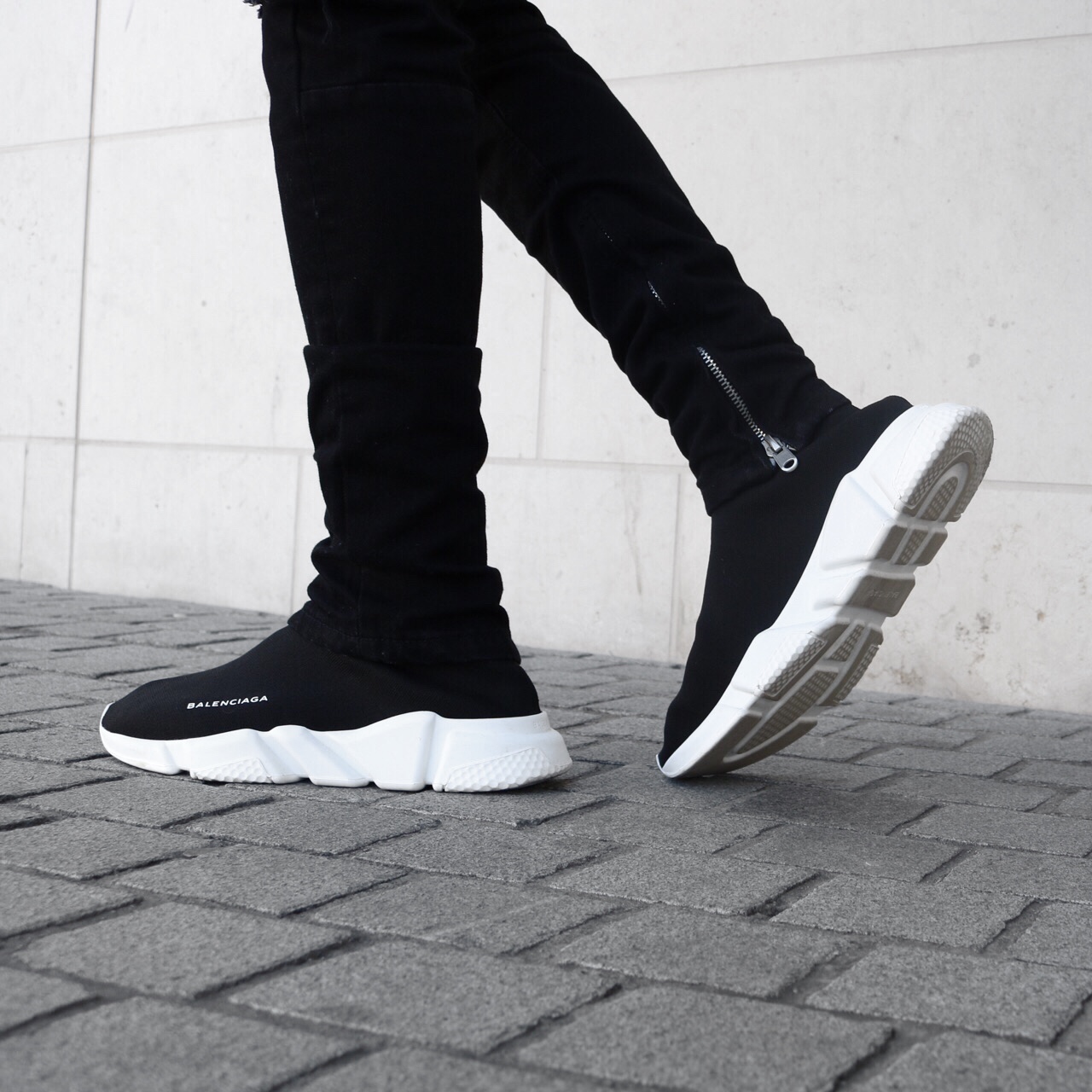 balenciaga speed trainer with jeans
