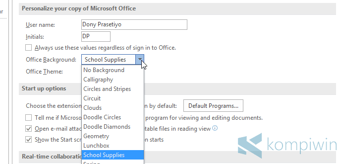 Cara Mengubah Tema & Gambar Titlebar di Office 2016 agar Tampilannya Lebih Cantik 8