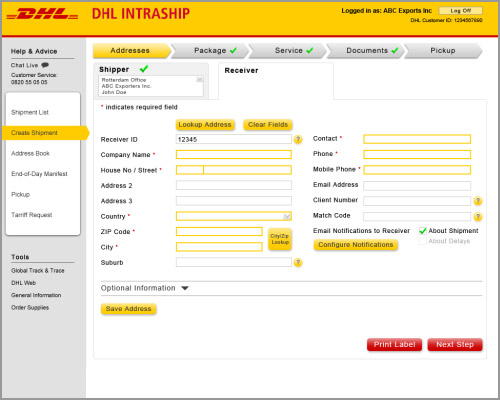 Intraship Dhl Be - Invoice Template