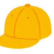 黄色い通学帽のイラスト（キャップ）