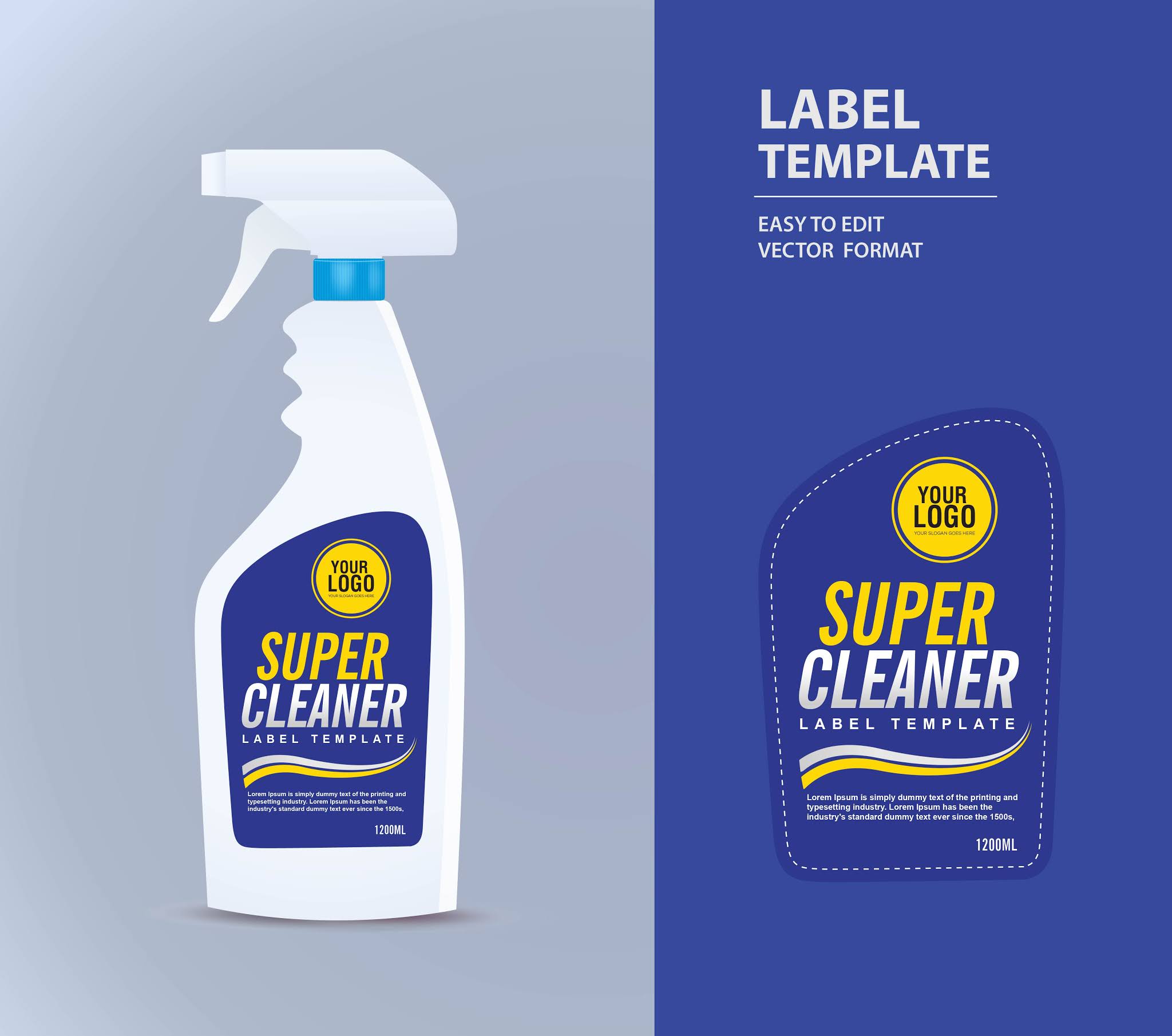 Detergent product designs stickers cleaning products in vector eps format