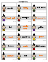  Halloween Words to use for many activities 