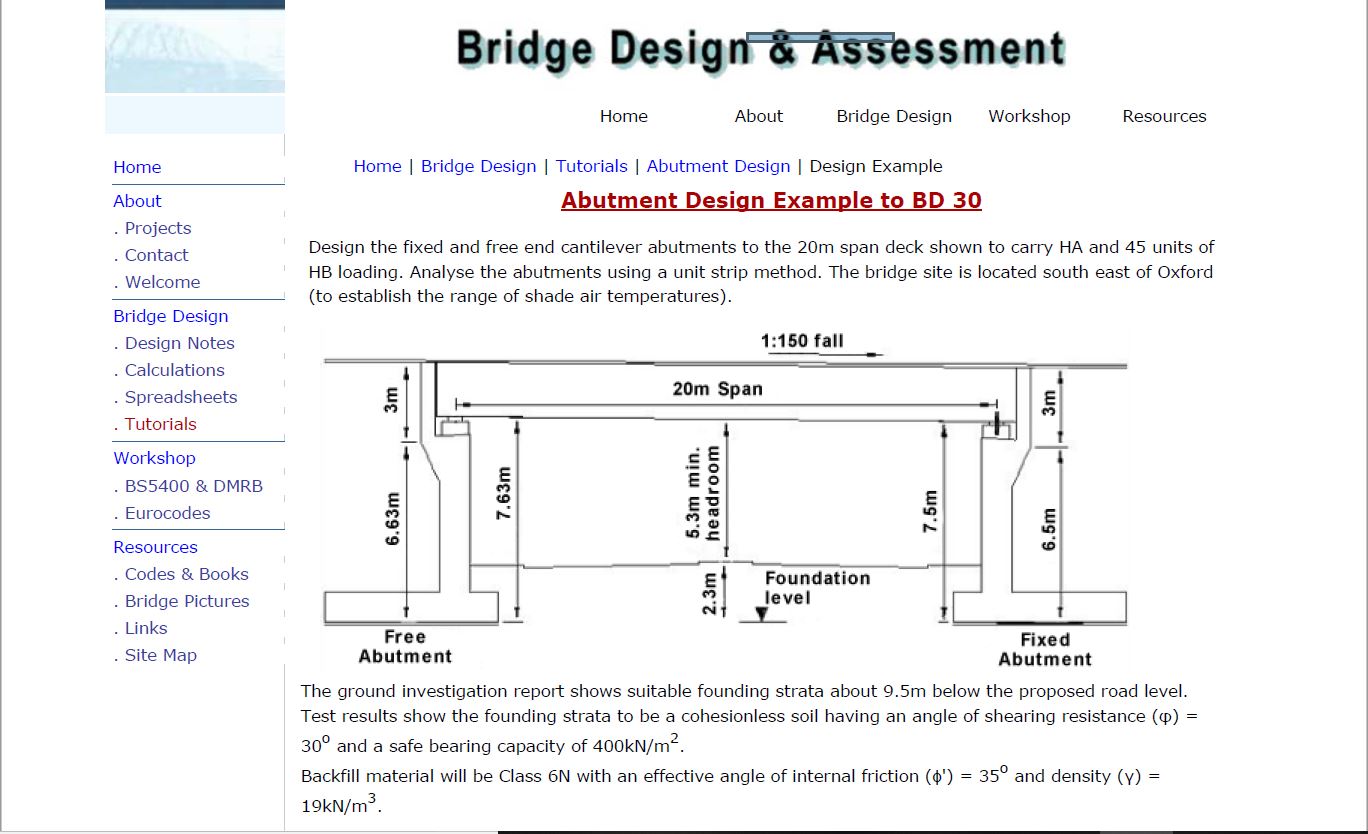 Bridge Abutment Design Solved Example - Engineering Books