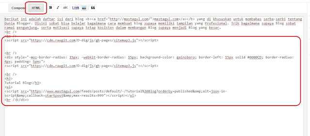 mastagul.com Cara Membuat SITEMAP Blog Per Label Terbaru Dengan Mudah dan Terlihat Rapi