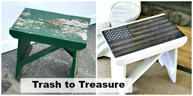 Trash to treasure American flag bench