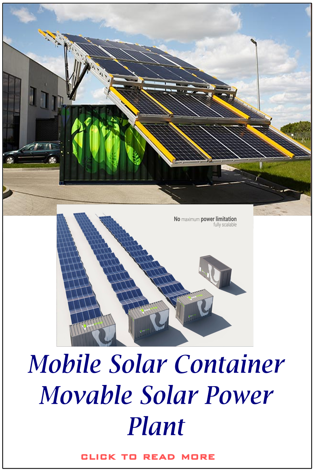 Mobile Solar Container Movable Solar Power Plant