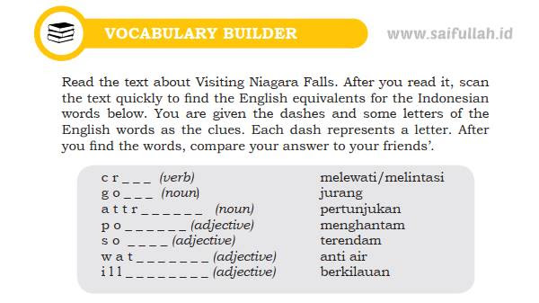 Kunci Jawaban Soal Bahasa Inggris Chapter 5 Halaman 70 Kelas 10 Vocabulary Builder