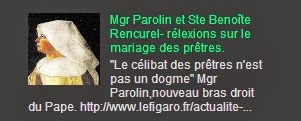 Mgr Parolin et Ste Benoîte Rencurel- rélexions sur le mariage des prêtres.