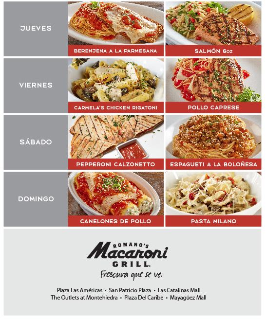 Ahorros Diarios Usando Cupones Romano's Macaroni Grill