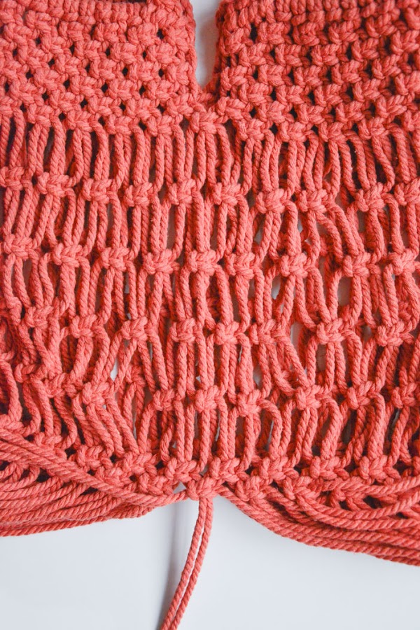 Cierre inferior macramé tote bag