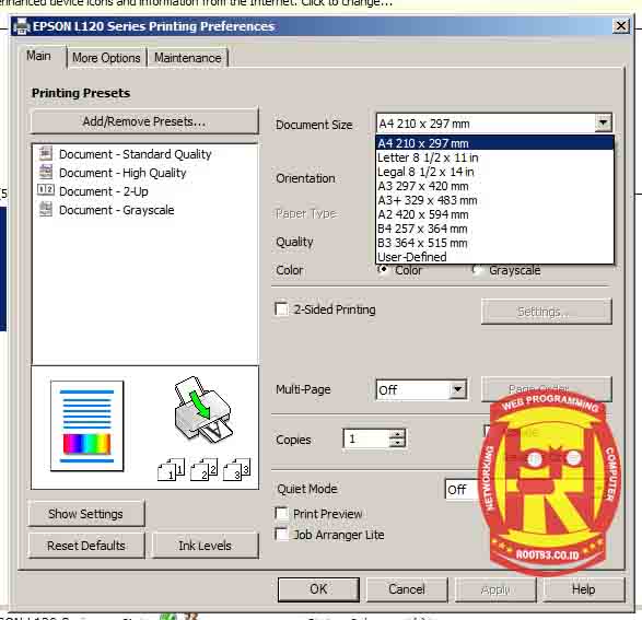 Cara Menambah Ukuran Kertas F4 di Printer Epson Root93