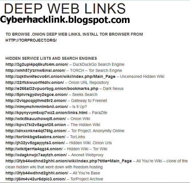 Tor Markets Links