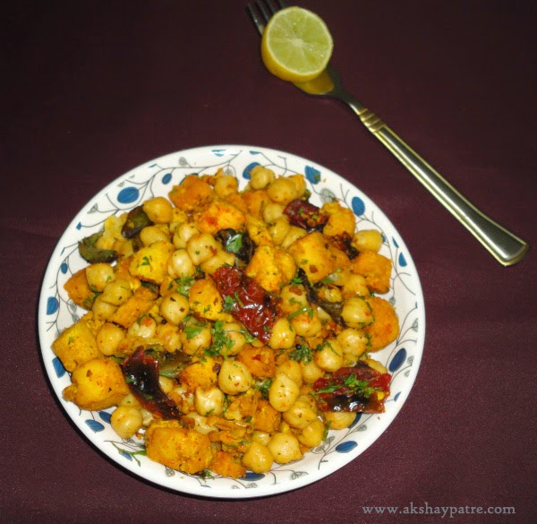 Vidyas Veg Recipes Kabuli chana or chickpea paneer usli recipe How