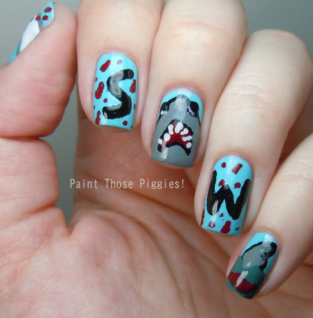 Paint Those Piggies!: Shark Week Nails!