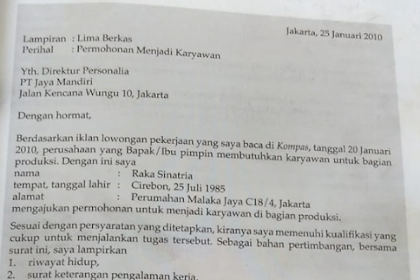 Contoh Soal Essay Tentang Surat Lamaran Pekerjaan Beserta