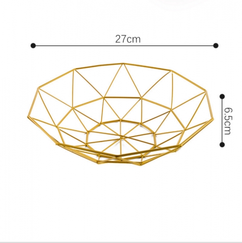 Rổ đựng trái cây màu vàng loại nhỏ 10 góc 27×6.5cm