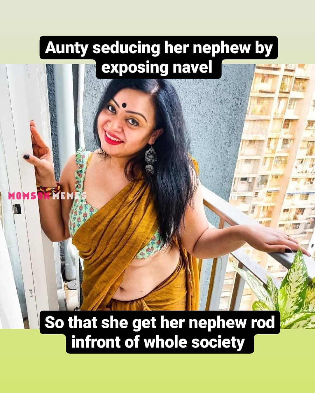 Aunt seducing her nephew by exposing navel!