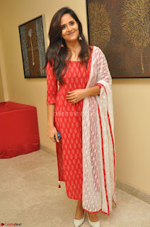 Anasuya Bharadwaj in Red at Kalamandir Foundation 7th anniversary Celebrations ~  Actress Galleries